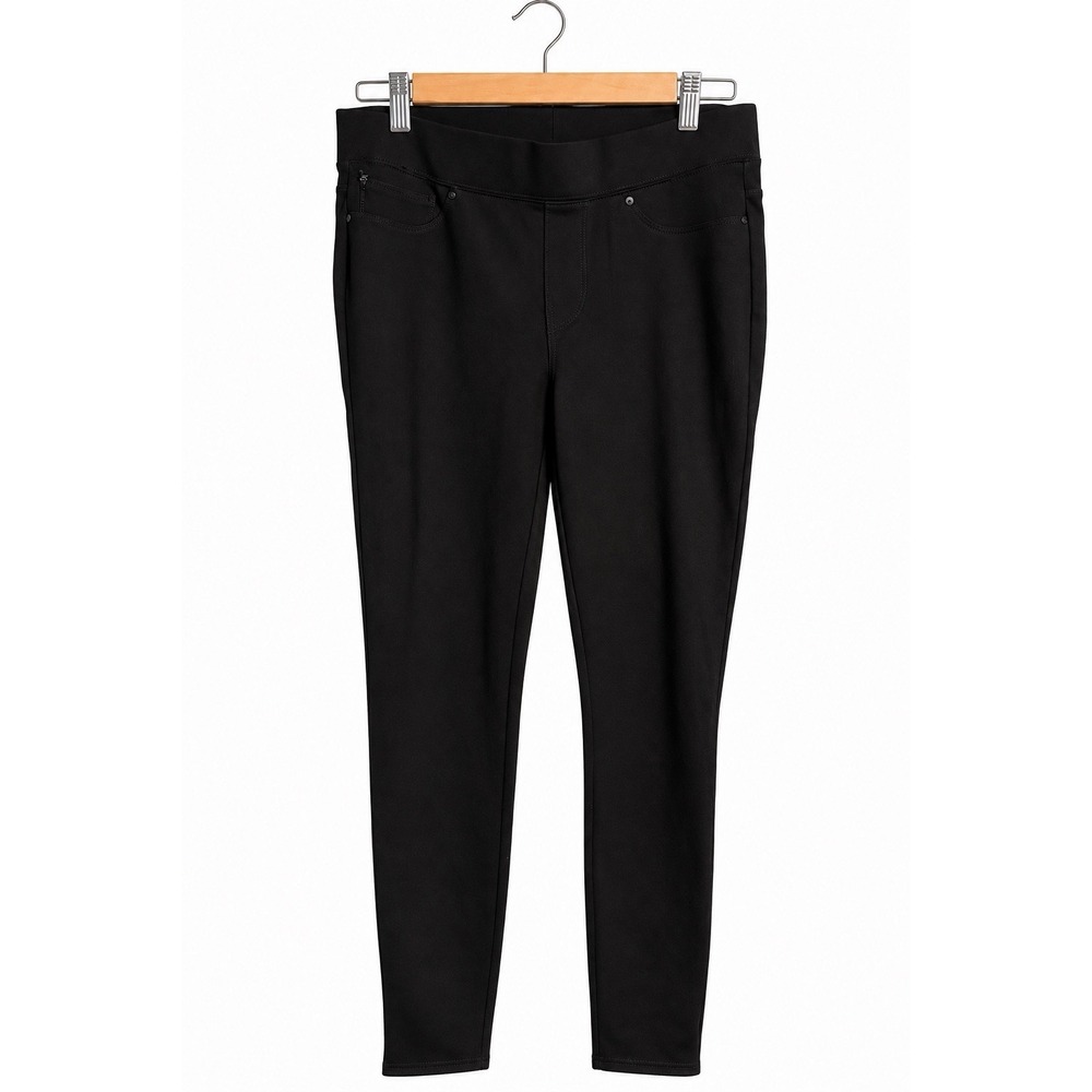 7 For All Mankind Black Skinny Pull On Pants Stretch High Rise Ankle Size M